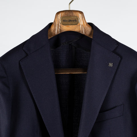 Tagliatore Classic Navy Blazer - Wool, Silk, Oxford, Made In Italy - View 7