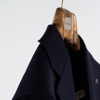Tagliatore Classic Navy Blazer - Wool, Silk, Oxford, Made In Italy - Detail View