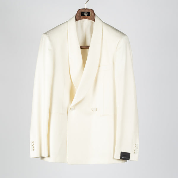 Cream Double Breasted Shawl Lapel Dinner Jacket