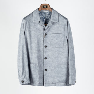 Fradi Light Grey Cotton Blend Overshirt - Cotton, Lyocell, Stretch, Floral, Made In Italy