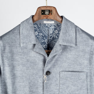 Fradi Light Grey Cotton Blend Overshirt - Cotton, Lyocell, Stretch, Floral, Made In Italy - View 7