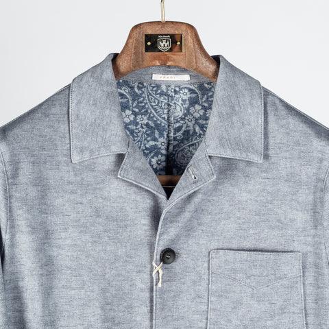 Fradi Light Grey Cotton Blend Overshirt - Cotton, Lyocell, Stretch, Floral, Made In Italy - View 7