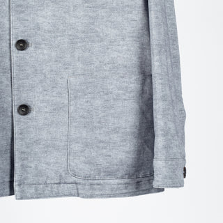 Fradi Light Grey Cotton Blend Overshirt - Cotton, Lyocell, Stretch, Floral, Made In Italy - Back View