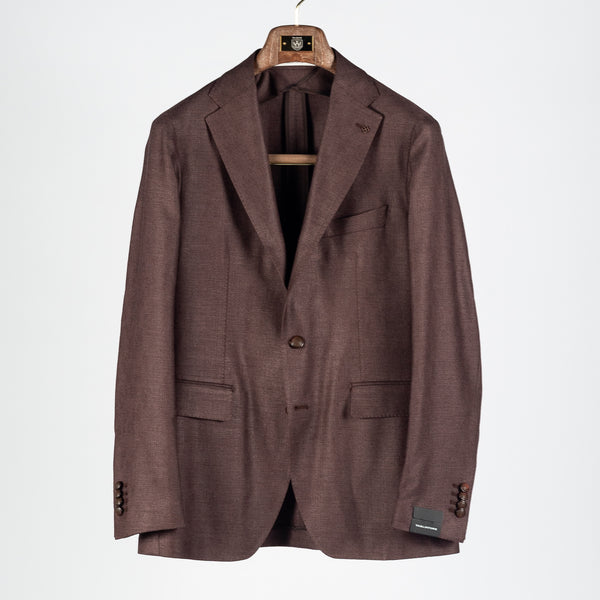 Textured Burgundy Silk Wool Blazer