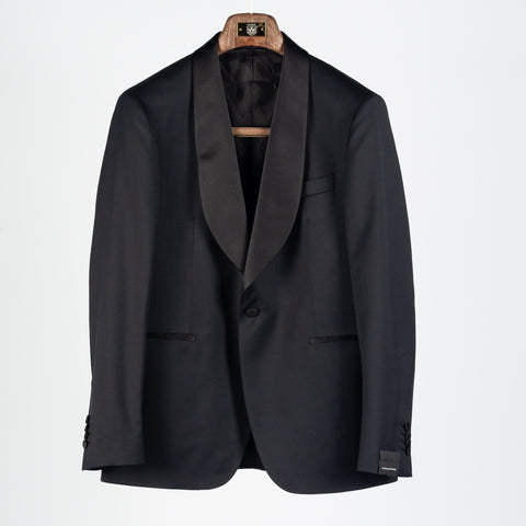 Tagliatore Navy Super 110 Wool Shawl Lapel Tuxedo - Wool, Silk, Super 110, Tapered, Matte, Made In Italy