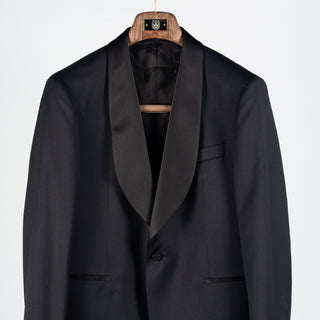 Tagliatore Navy Super 110 Wool Shawl Lapel Tuxedo - Wool, Silk, Super 110, Tapered, Matte, Made In Italy - View 6