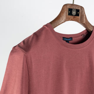 Brick Red Seasonal PYA Iconic T-Shirt - Blue, Cotton, Pima Cotton, Peruvian Pima, Slim Fit, Made In Peru - Detail View