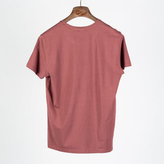 Brick Red Seasonal PYA Iconic T-Shirt - Blue, Cotton, Pima Cotton, Peruvian Pima, Slim Fit, Made In Peru - Back View