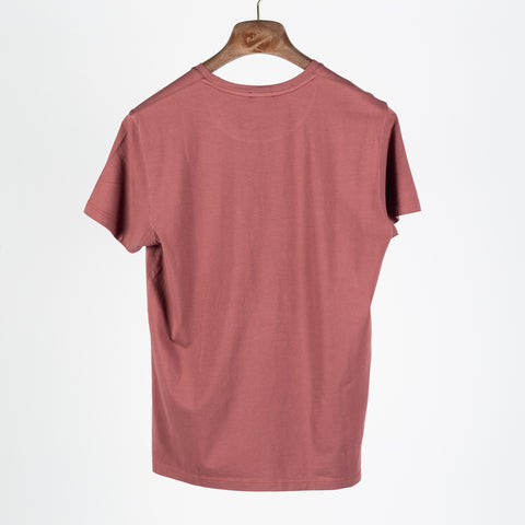 Brick Red Seasonal PYA Iconic T-Shirt - Blue, Cotton, Pima Cotton, Peruvian Pima, Slim Fit, Made In Peru - Back View