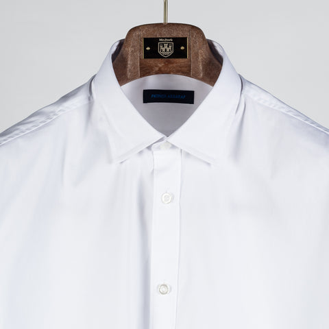 PYA White Short Sleeve Button Up Shirt - Cotton, Polyester, Stretch, Slim Fit - View 6