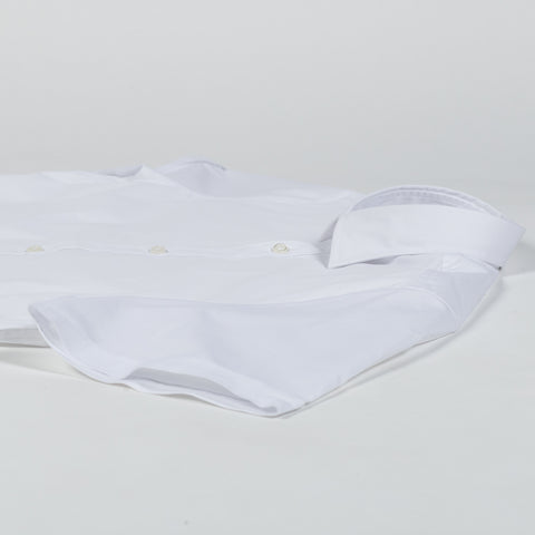 PYA White Short Sleeve Button Up Shirt - Cotton, Polyester, Stretch, Slim Fit - View 7