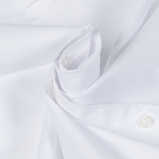 PYA White Short Sleeve Button Up Shirt - Cotton, Polyester, Stretch, Slim Fit - Alternate View