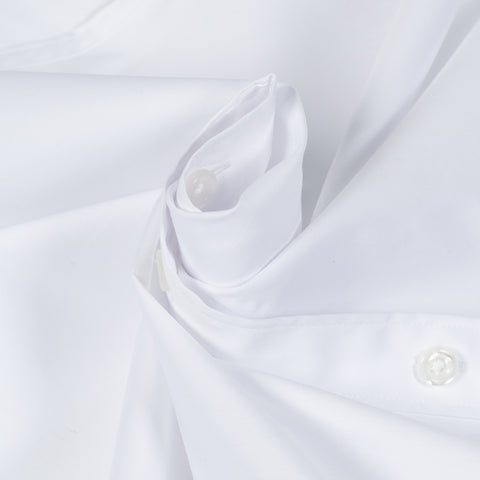 PYA White Short Sleeve Button Up Shirt - Cotton, Polyester, Stretch, Slim Fit - Alternate View