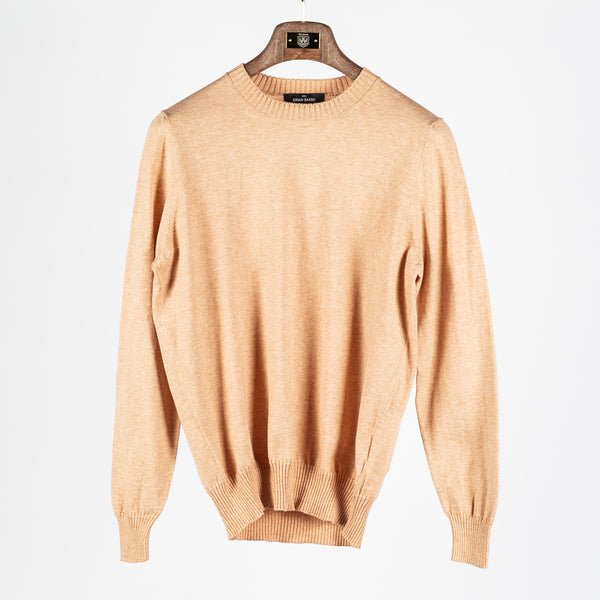 Light Orange Cotton Cashmere Crewneck Sweater