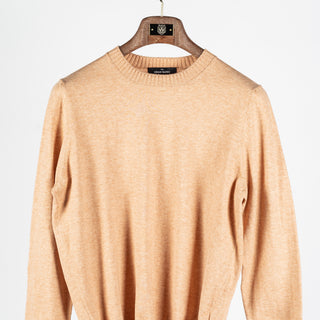 Gran Sasso Light Orange Cotton Cashmere Crewneck Sweater - Red, Cotton, Cashmere, Denim, Knit, Made In Italy - View 6