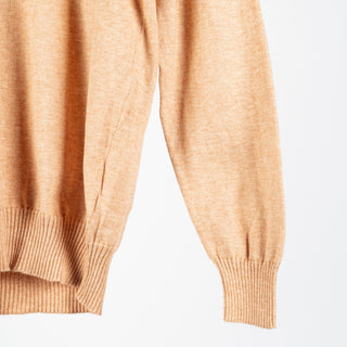 Gran Sasso Light Orange Cotton Cashmere Crewneck Sweater - Red, Cotton, Cashmere, Denim, Knit, Made In Italy - Back View