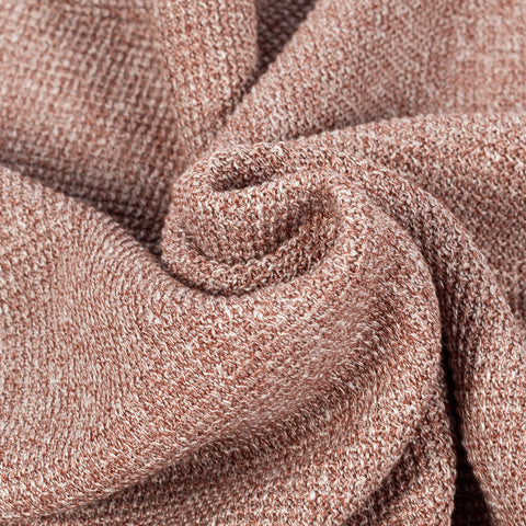 Gran Sasso Textured Red Rice Stitch Knit Skipper Polo - Cotton, Linen, Made In Italy - Alternate View