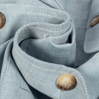 Gran Sasso Light Blue Herringbone Sahariana Jacket - Cotton, Linen, Regular Fit, Made In Italy - Alternate View