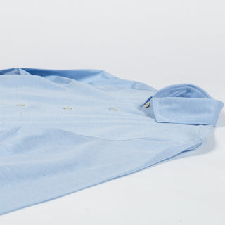 Gran Sasso Light Blue Cotton Jersey Button Up Shirt - Cotton, Silk, Jersey, Knit, Made In Italy - View 8