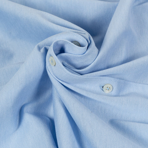 Gran Sasso Light Blue Cotton Jersey Button Up Shirt - Cotton, Silk, Jersey, Knit, Made In Italy - Alternate View