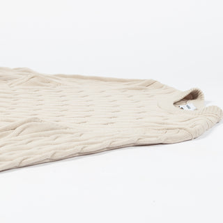 Gran Sasso Tan Ribbed & Cabled crewneck Sweater - Cotton, Denim, Italian, Regular Fit, Knit, Made In Italy - View 8