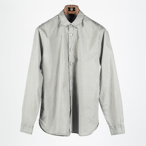 Xacus Graphite Dyed Button Up Shirt - Grey, Cotton