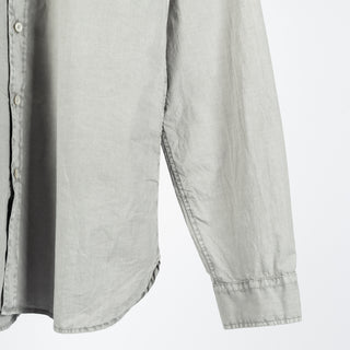 Xacus Graphite Dyed Button Up Shirt - Grey, Cotton - Back View