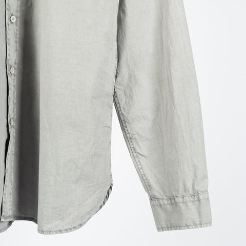 Xacus Graphite Dyed Button Up Shirt - Grey, Cotton - Back View