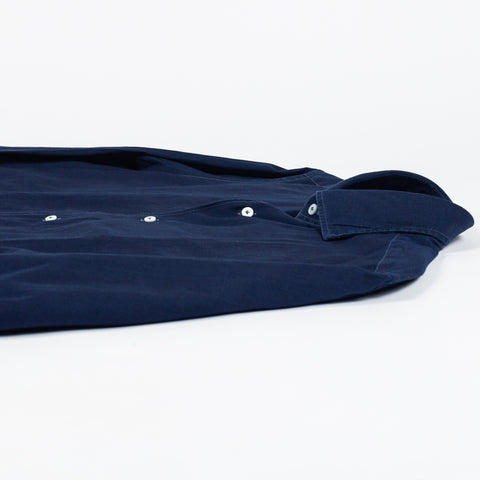 Xacus Dark Blue Muslin Washed Shirt - Cotton, Silk - View 8