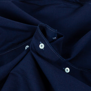 Xacus Dark Blue Muslin Washed Shirt - Cotton, Silk - Alternate View