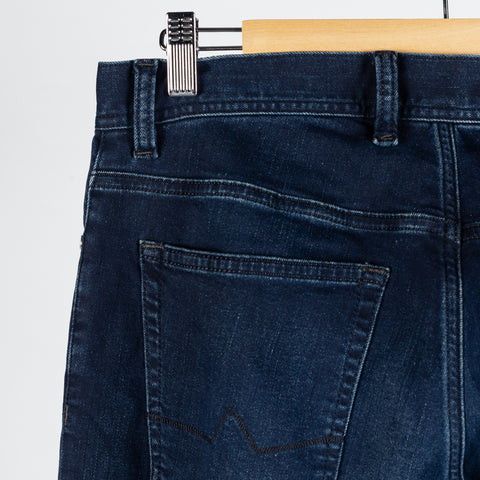 Alberto Navy Pipe 1563 Pipe Denim - Cotton, Denim, Polyester - Detail View
