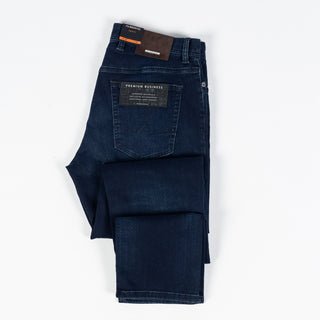 Alberto Navy Pipe 1563 Pipe Denim - Cotton, Denim, Polyester - View 8
