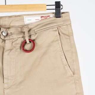 Tramarossa Tan Super Stretch Luis Chinos - Cotton, Suede, Polyester, Regular Fit, Matte, Made In Italy - Back View