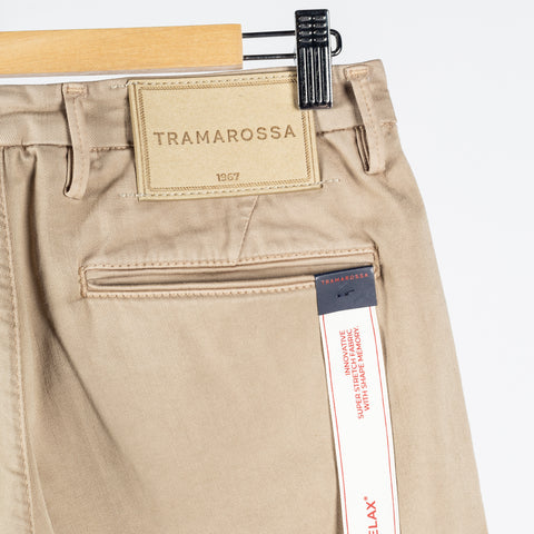 Tramarossa Tan Super Stretch Luis Chinos - Cotton, Suede, Polyester, Regular Fit, Matte, Made In Italy - View 7