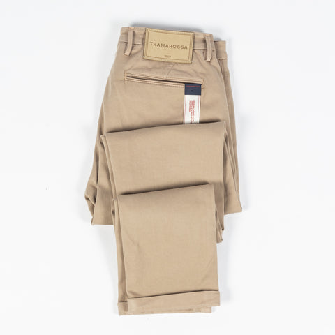 Tramarossa Tan Super Stretch Luis Chinos - Cotton, Suede, Polyester, Regular Fit, Matte, Made In Italy - View 8