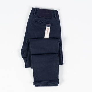 Tramarossa Navy Super Stretch Luis Chinos - Cotton, Suede, Polyester, Regular Fit, Matte, Made In Italy - View 8
