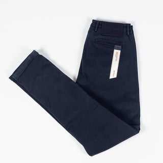 Tramarossa Navy Super Stretch Luis Chinos - Cotton, Suede, Polyester, Regular Fit, Matte, Made In Italy - View 9