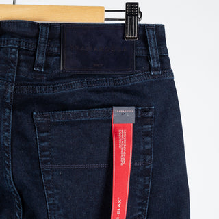 Tramarossa Blue Raw R-Elax Michelangelo Stretch Denim - Cotton, Denim, Suede, Slim Fit, Matte, Made In Italy - View 7