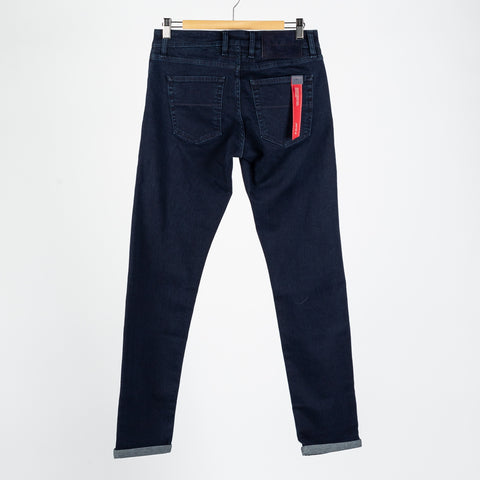 Tramarossa Blue Raw R-Elax Michelangelo Stretch Denim - Cotton, Denim, Suede, Slim Fit, Matte, Made In Italy - View 5