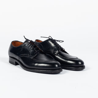 Alden 87150 Black Shell Cordovan V-Tip Blucher - Wool, Denim, Leather - Detail View