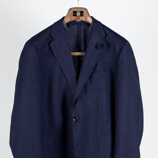 Joop Navy Herringbone Hoverest Blazer - Wool, Linen, Denim, Slim Fit - View 6