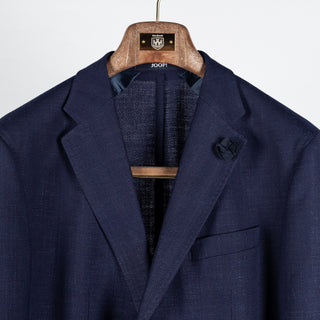 Joop Navy Herringbone Hoverest Blazer - Wool, Linen, Denim, Slim Fit - View 7