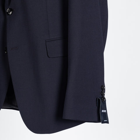 Joop Navy Herby-Blayr Travel Suit - Wool, Polyester, Stretch, Slim Fit - Back View