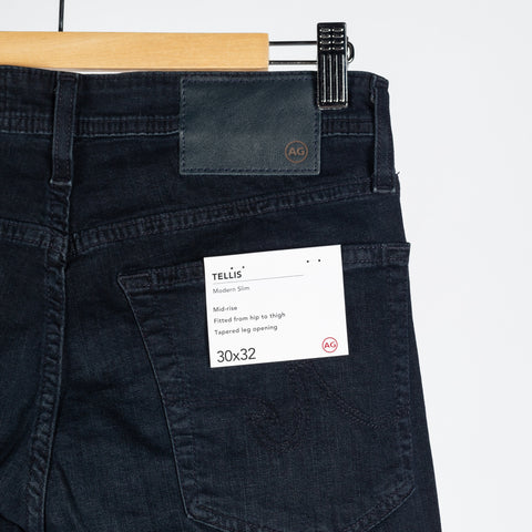 AG Tellis Tamarack Comfort Stretch Denim - Blue, Cotton, Denim, Polyester, Slim Fit, Knit - View 7