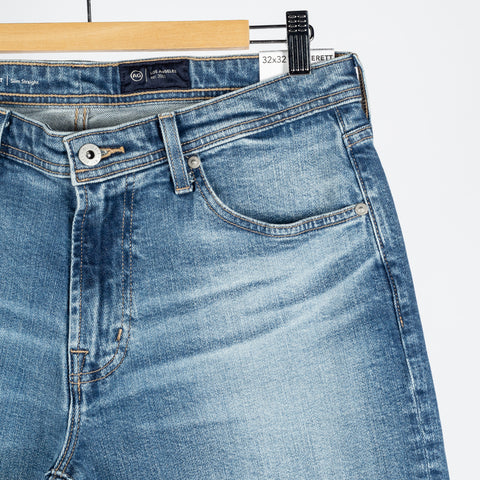 AG Everett Chaparral Comfort Stretch Denim - Blue, Cotton, Denim, Lyocell, Relaxed Fit, Knit - Back View