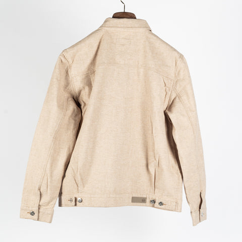 AG Melange Camel Sid Trucker Jacket - Tan, Cotton, Twill, Suede, Knit - View 5