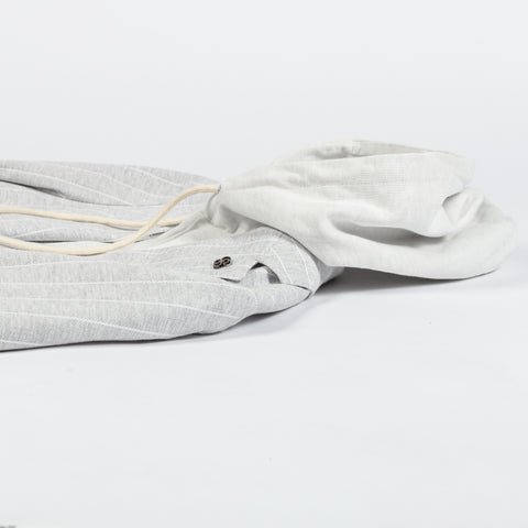 Gran Sasso Light Grey Pinstripe Hooded Jacket - Cotton, Linen, Jersey, Regular Fit, Made In Italy - View 8