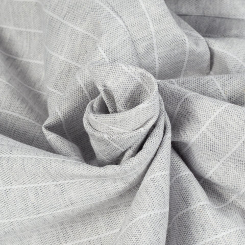 Gran Sasso Light Grey Pinstripe Hooded Jacket - Cotton, Linen, Jersey, Regular Fit, Made In Italy - Alternate View