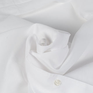 Fradi White Mandarin Collar Cotton-Linen Shirt - Cotton, Linen, Denim, Regular Fit, Solid, Made In Italy - Alternate View