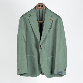 Latorre Sage Wool Silk Summer Blazer - Tan, Wool, Linen, Silk, Woven, Made In Italy